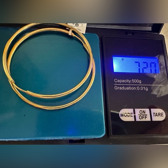 NWt 14k Hoop Earrings vermeil 50mm continuous endless - Picture 3 of 3